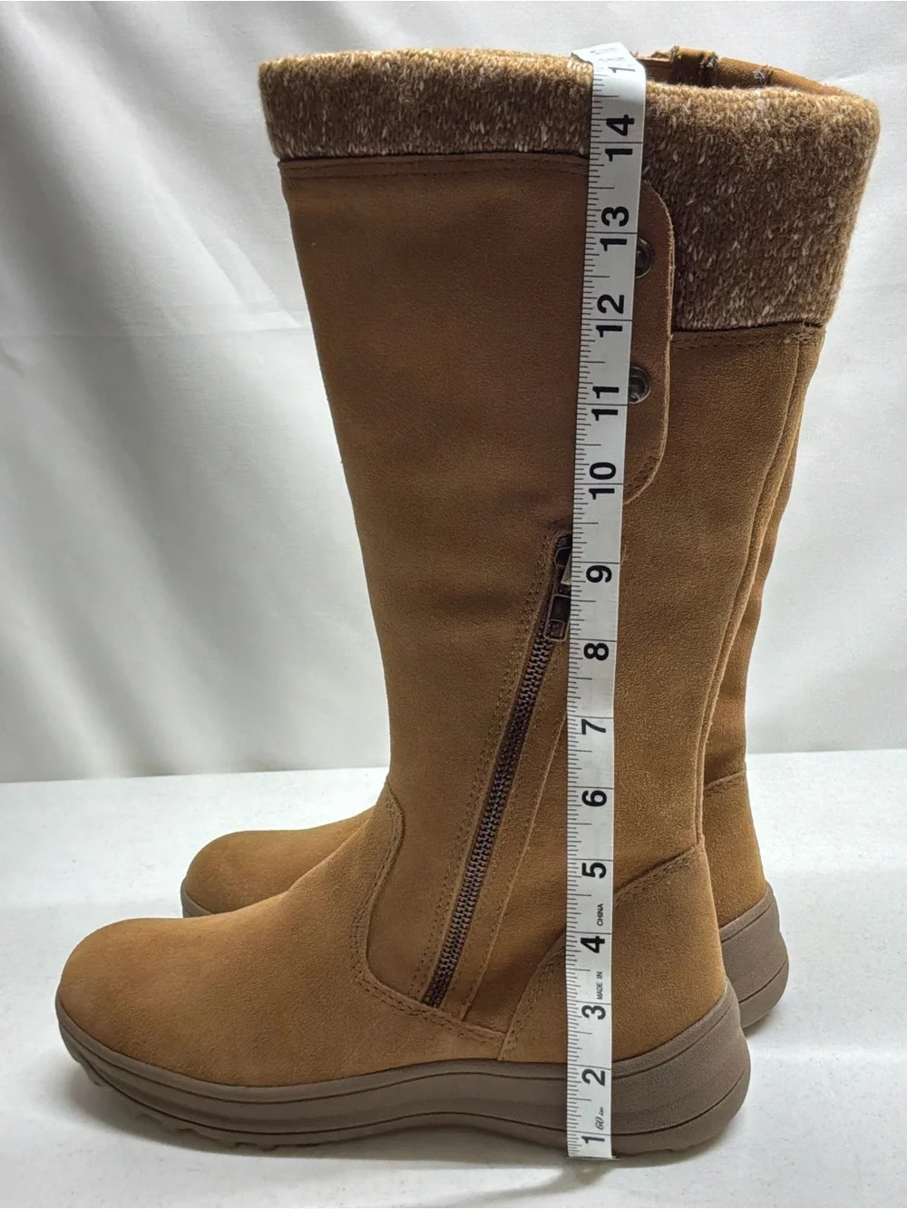 BareTraps Adelle Tall Tan Winter Boots with Faux-Fur Cuff
